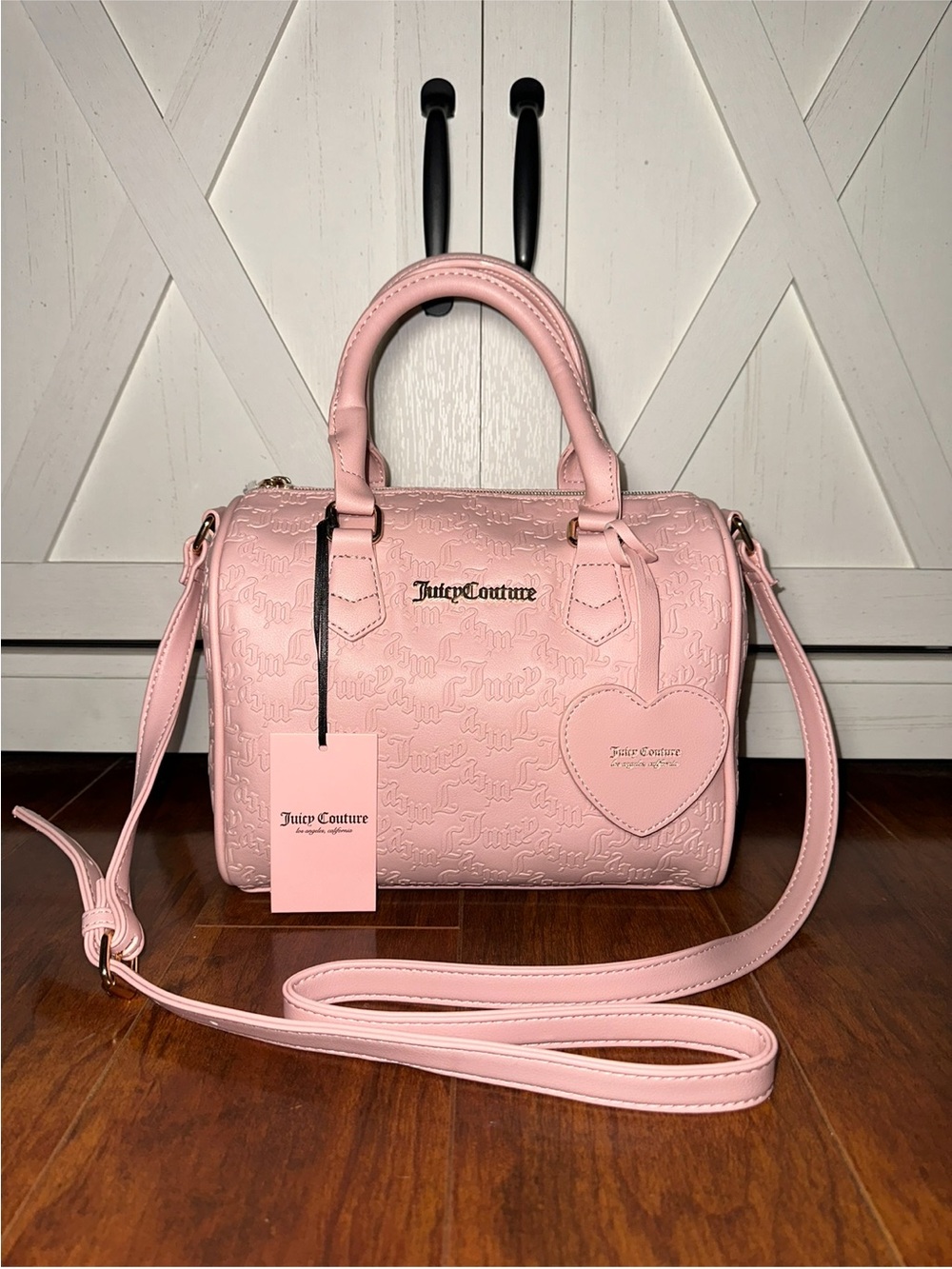 Juicy Couture Bestseller Fame Satchel in GP Pink Diamond with Embossed Logo